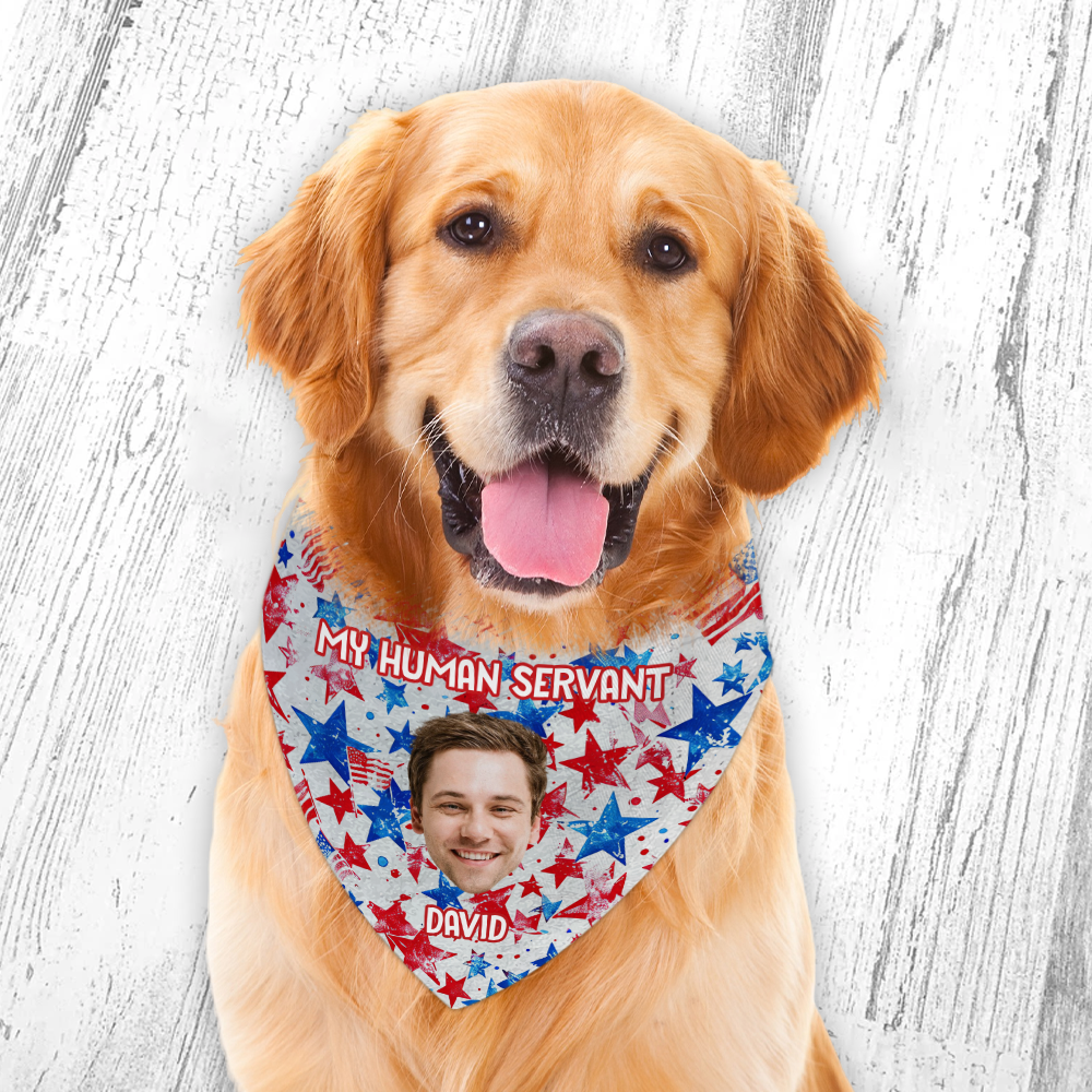 Custom Photo Patriotic Dog Personalized America Flag Bandana Dog Lovers Gifts CH07 896070