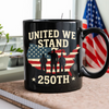 United We Stand 250th Anniversary USA Veteran Black Mug HA75 897306