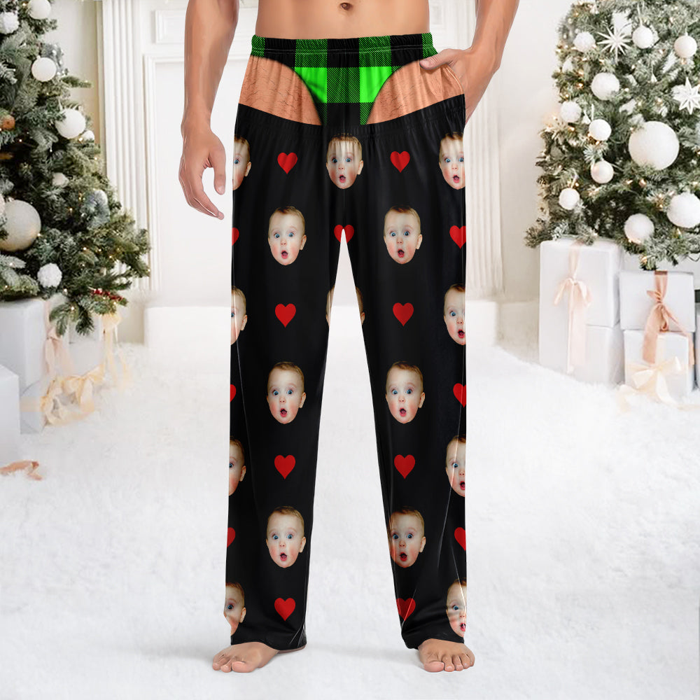 Custom Photo Face And Heart Icon Sweatpants Funny Family Gift HO82 903662