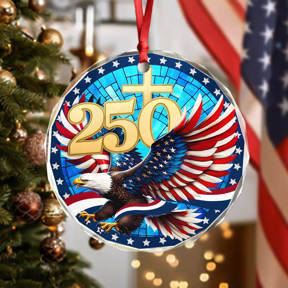 250 Years Of America Glass Ornament American Independence Day HA75 897808