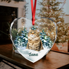 Custom Photo Cat Heart Shaped Glass Ornament For Christmas HA75 897242