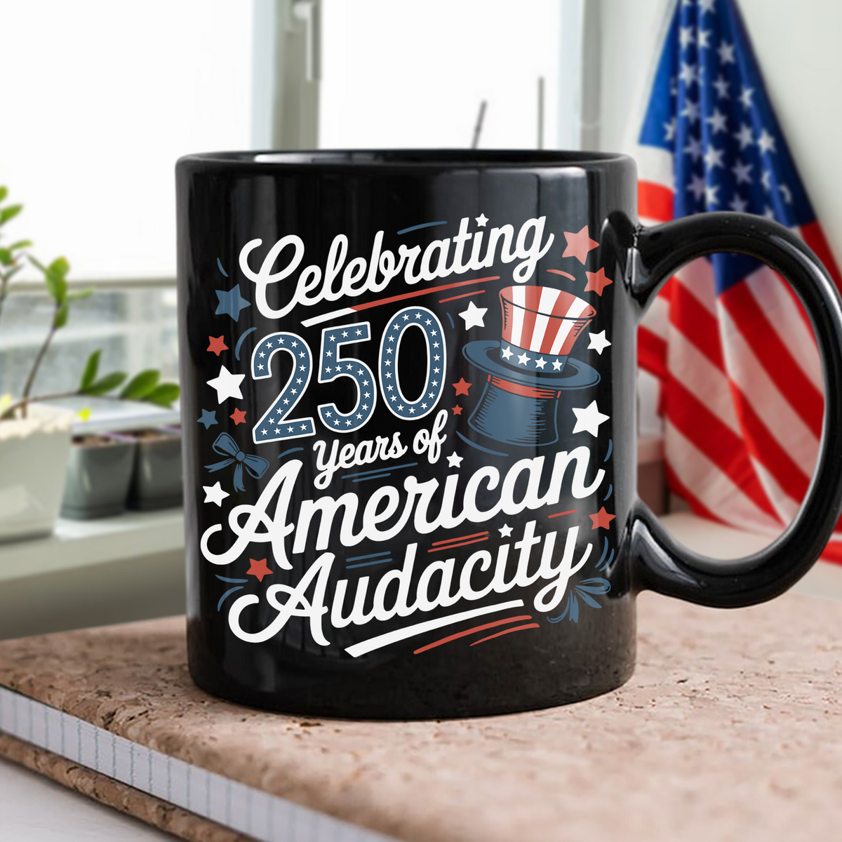 250 Years America 250th Anniversary USA 4th of July Black Mug HO82 894822