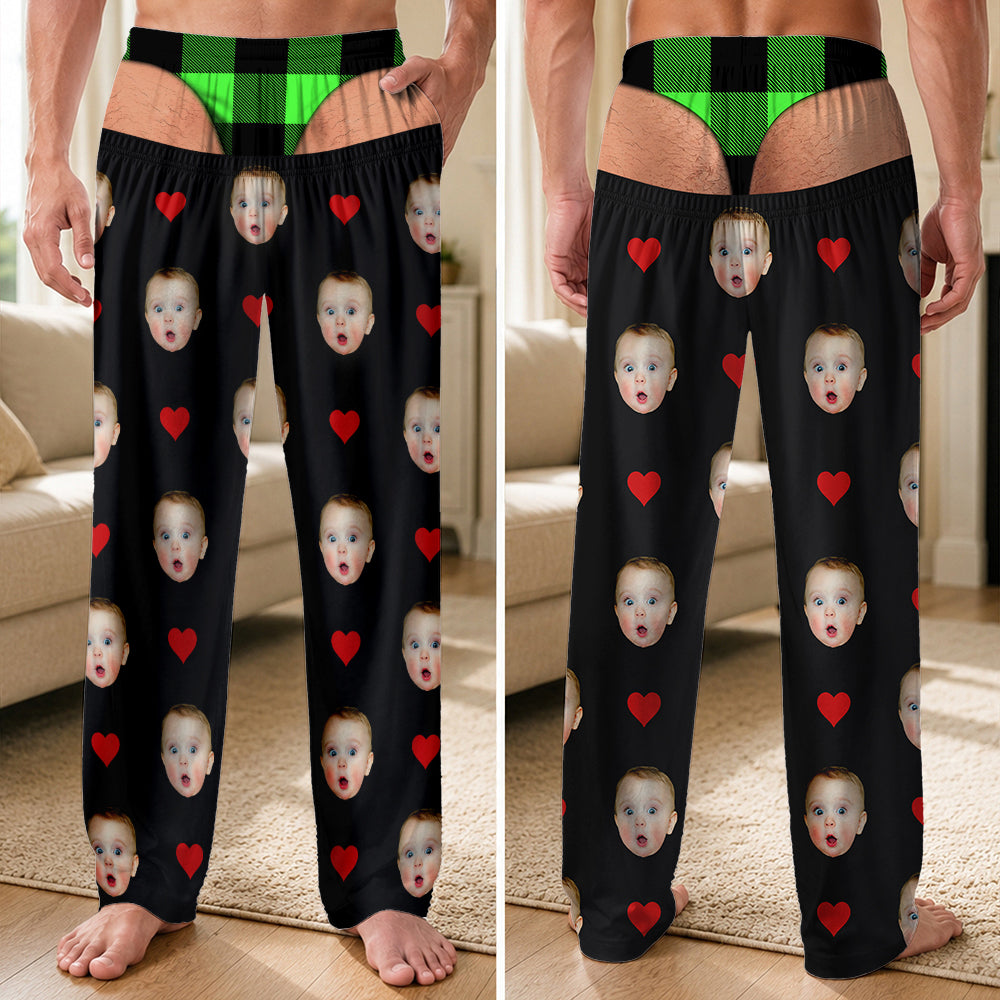 Custom Photo Face And Heart Icon Sweatpants Funny Family Gift HO82 903662