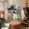 Custom Baseball Photo Ceramic Ornament, Baseball Player Gift, Christmas Decor HA75 919376