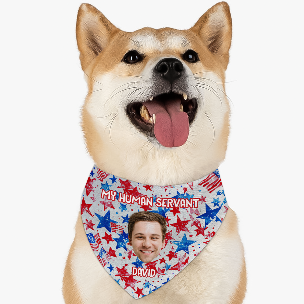 Custom Photo Patriotic Dog Personalized America Flag Bandana Dog Lovers Gifts CH07 896070