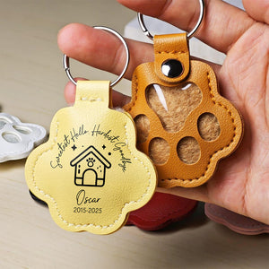 Custom Name Sweetest Hello Hardest Goodbye Leather Paw Keychain LM32 895735