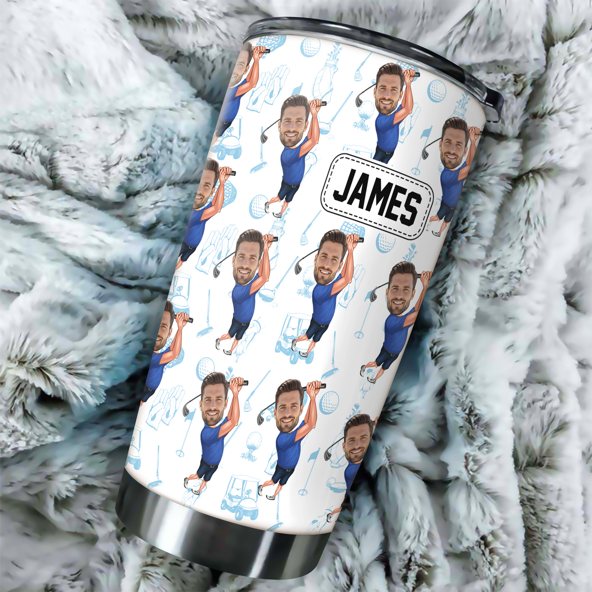 Custom Funny Golfer Photo Fat Tumbler - Golf Lovers Gift HA75 920588