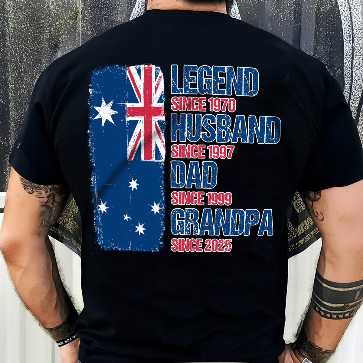Legend, Husband, Dad And Grandpa - AUS Flag Version - Personalized Back Shirt TH10 894175