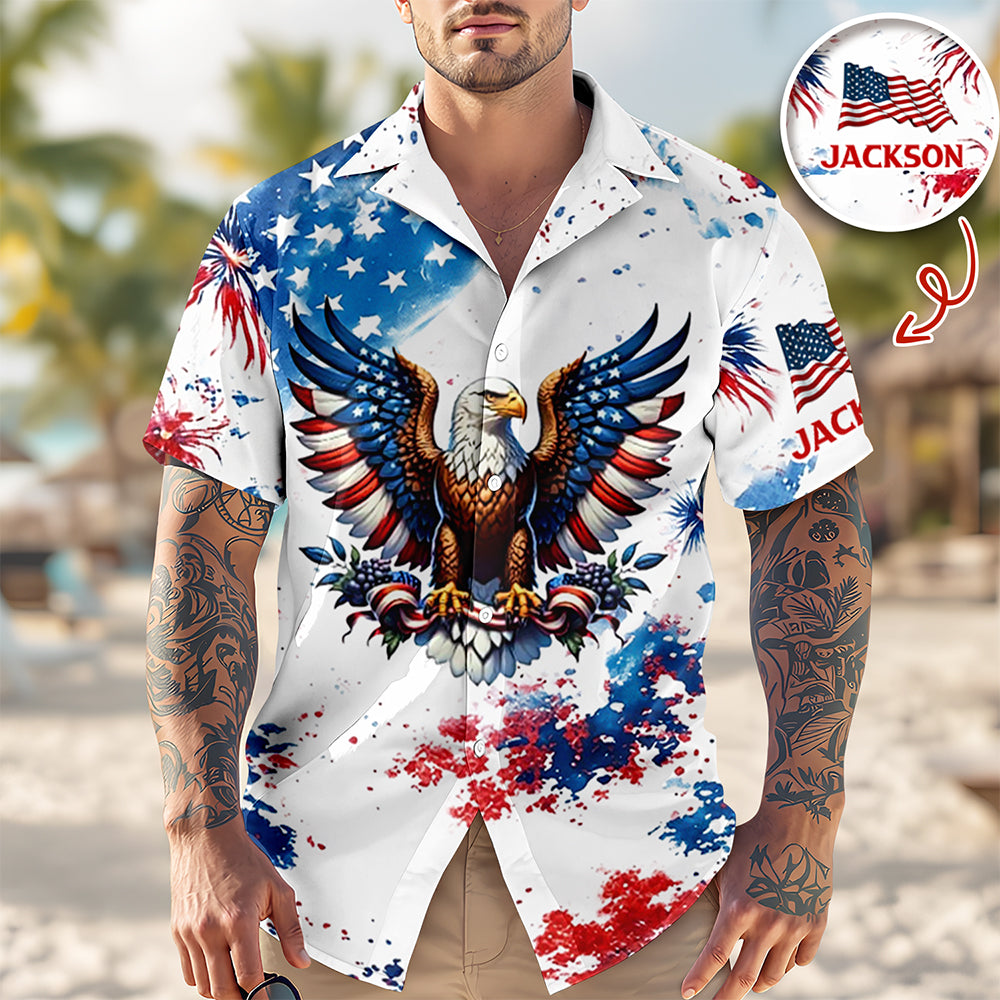 Custom Name American Pride Patriotic 250th Anniversary Eagle Hawaii Shirt HA75 920888