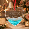 Personalized Married Couple Heart Glass Ornament Christmas Keepsake, Newlywed Wedding Gift LM32 669799