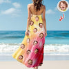 Custom Human Photo Tie Dye Background Hawaii Cami Maxi Dress HO82 901994