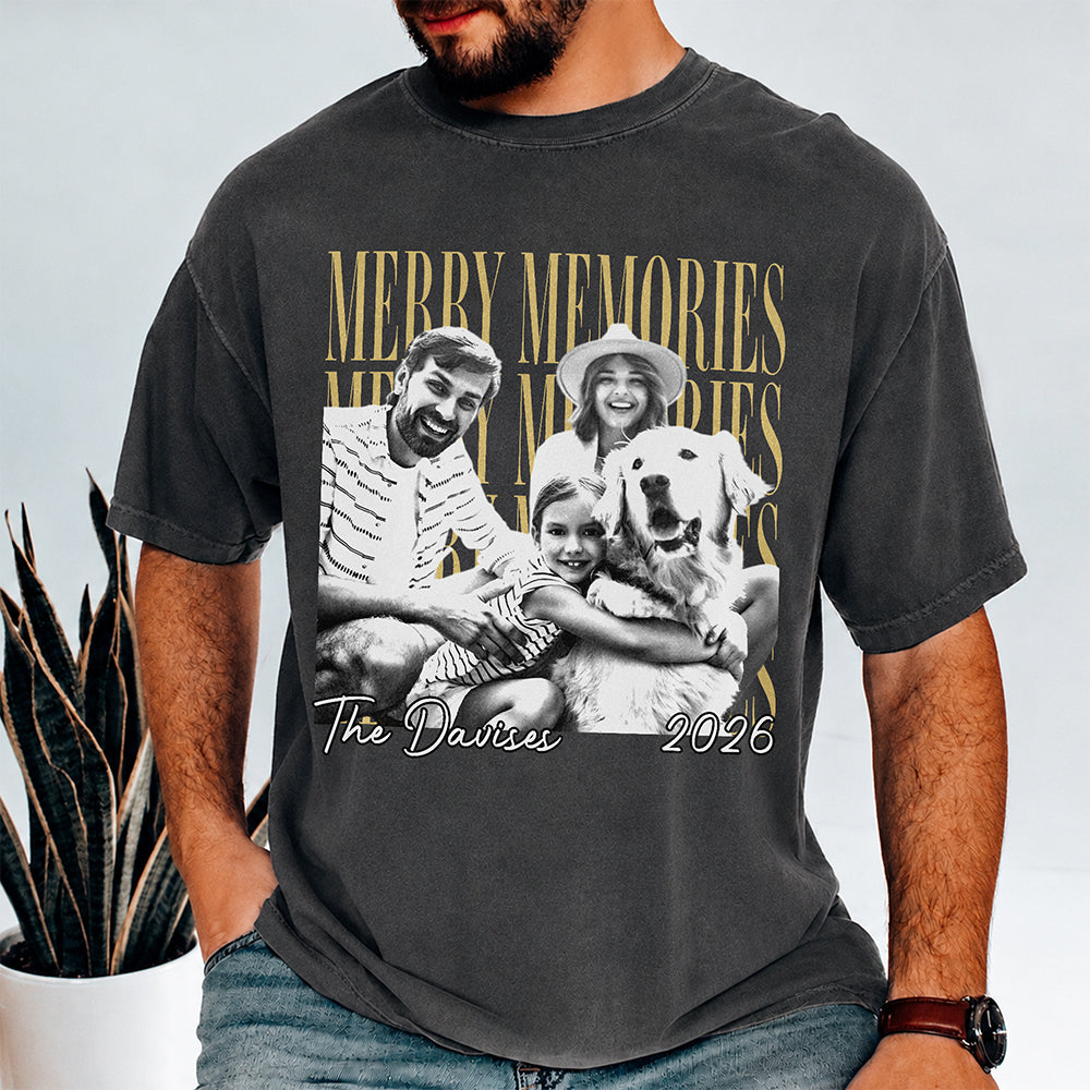 Custom Family Vintage Photo Merry Memories Comfort Shirt HA75 919368