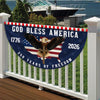 God Bless America 1776-2026 250 Years Of Freedom Eagle Non-Pleated Fan Flag HO82 902770