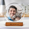Custom Dog Cat Photo Round Acrylic Frame Block Father's Day Gift For Dad HA75 892438