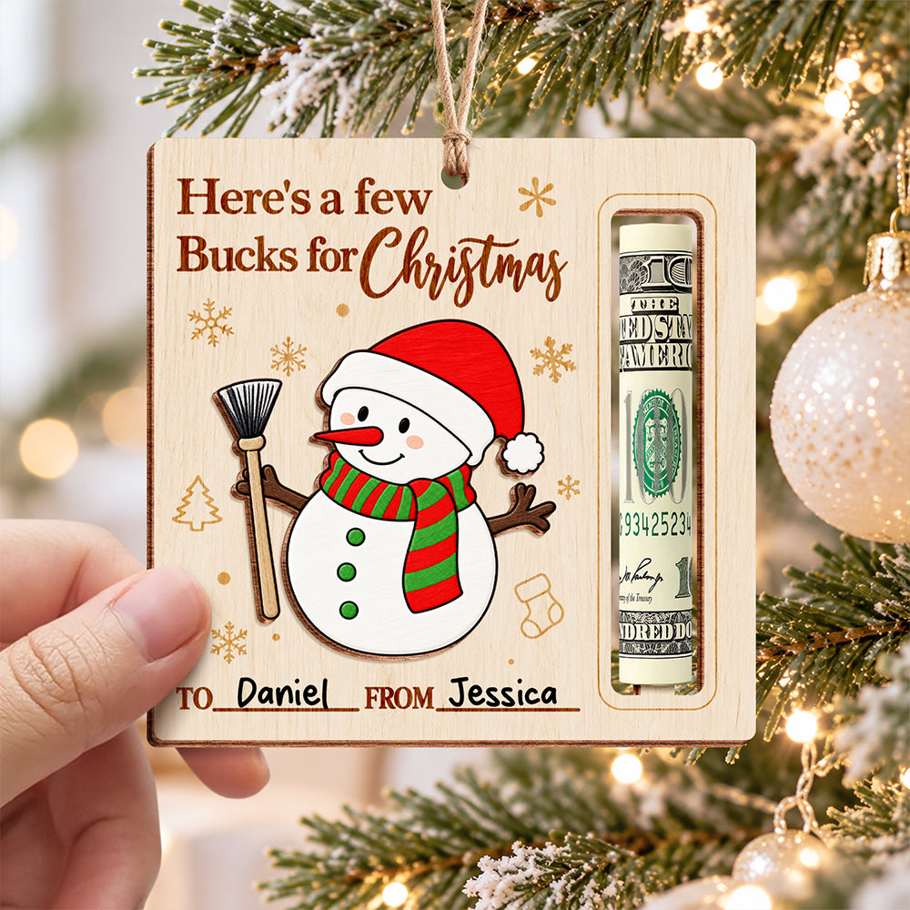 Custom Here’s a Few Bucks for Christmas Snowman DIY Wood Money Holder Ornament HO82 904220