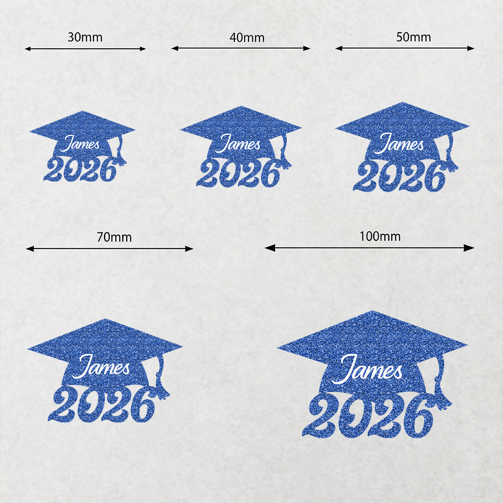 Personalized Name Class Of 2026 Glitter Hat Graduation Roll Sticker LM32 899353