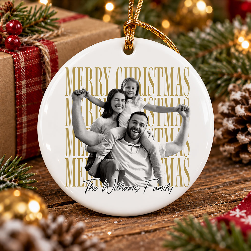 Personalized Vintage Photo Merry Christmas Ceramic Ornament HA75 919278