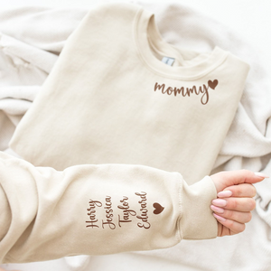 Custom Mama Sweatshirt With Kids Names On Sleeve TH10 892619