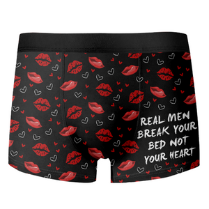 Real Men Break Your Bed Not Your Heart Man's Boxer Valentine's Day, Anniversary Gift HA75 891852