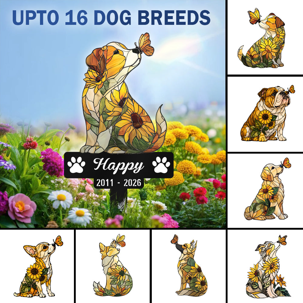 Custom Dog Cat Sunflower Memorial Garden Stake CH07 180198