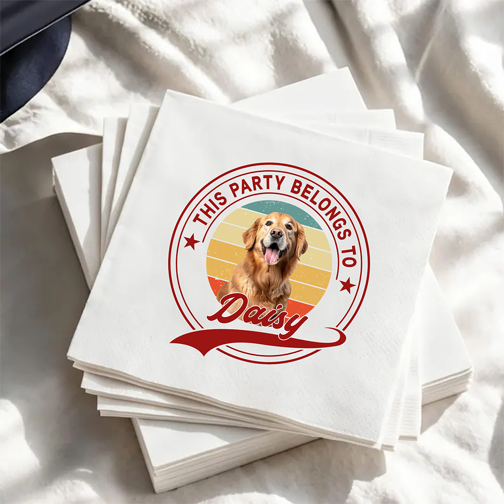 Personalized This Party Belongs To Dog Cat Napkins For Party Decor HO82 902214