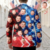 Custom Face Photo With US Flag Vertical Stripes Men's Suit HO82 902078