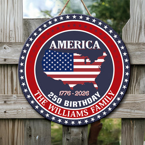Custom Name America 250 Birthday 1776-2026 Personalized Door Sign HA75 898482