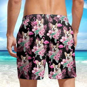 Custom Funny Photo Dog Flamingo Beach Short Summer Gift For Dog Lovers HA75 892454