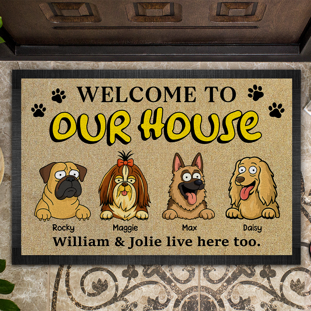 Personalized Welcome to Our House For Dog Lovers Doormats LM32 893387