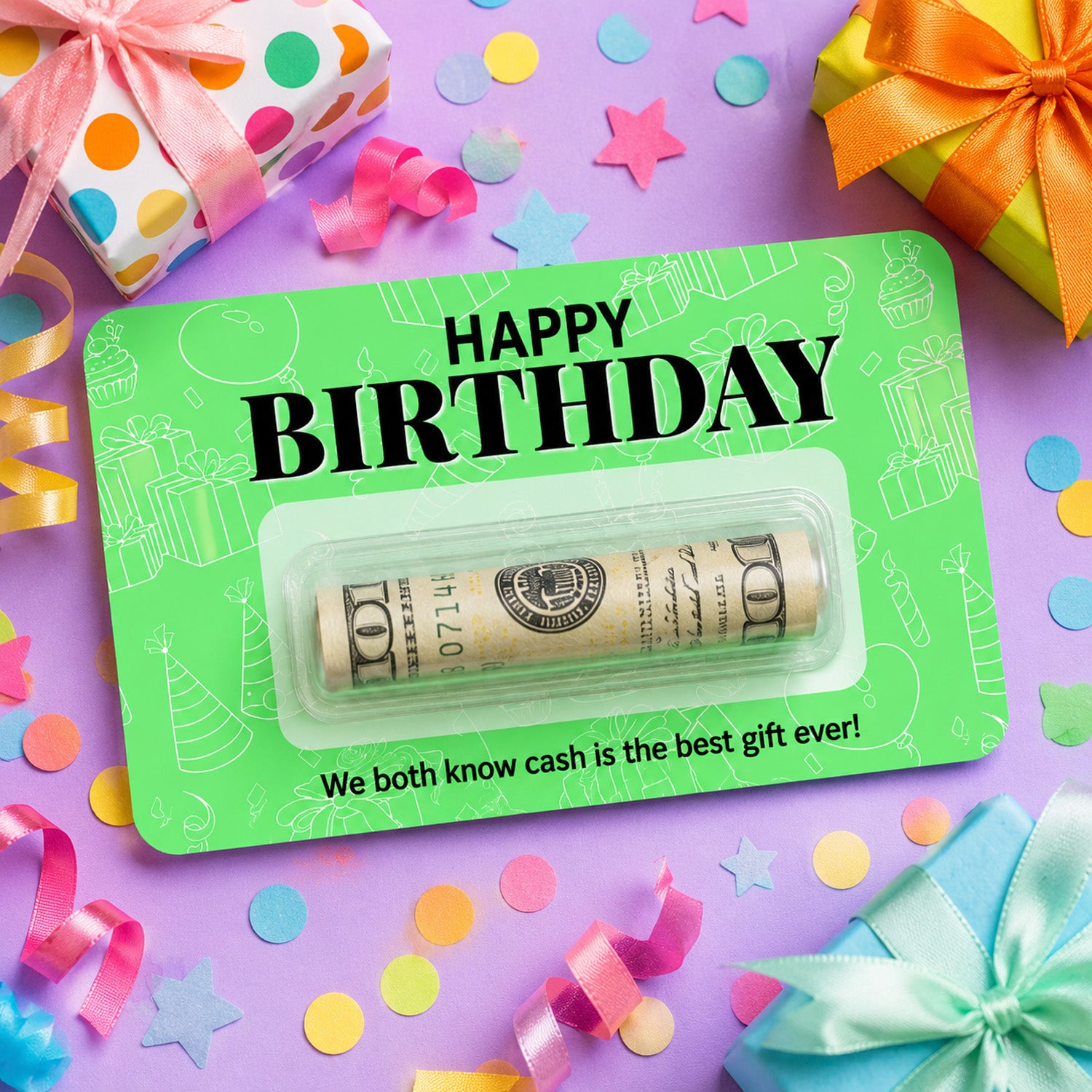 Personalized Happy Birthday Money Holder Card, Creative Cash Gift for Family & Friends LM32 669723