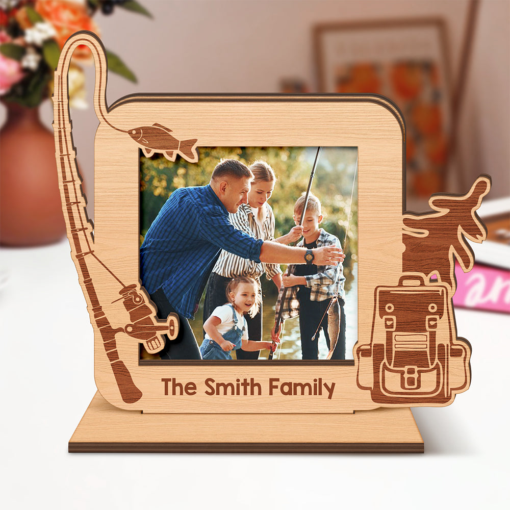 Camping Wooden Photo Frame – Replaceable Picture Vacation Frame HA75 892758