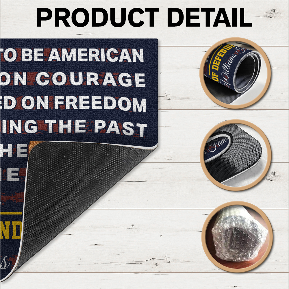 Custom Family Name Proud To Be An America Defending Freedom Since 1776 Doormat LM32 899223