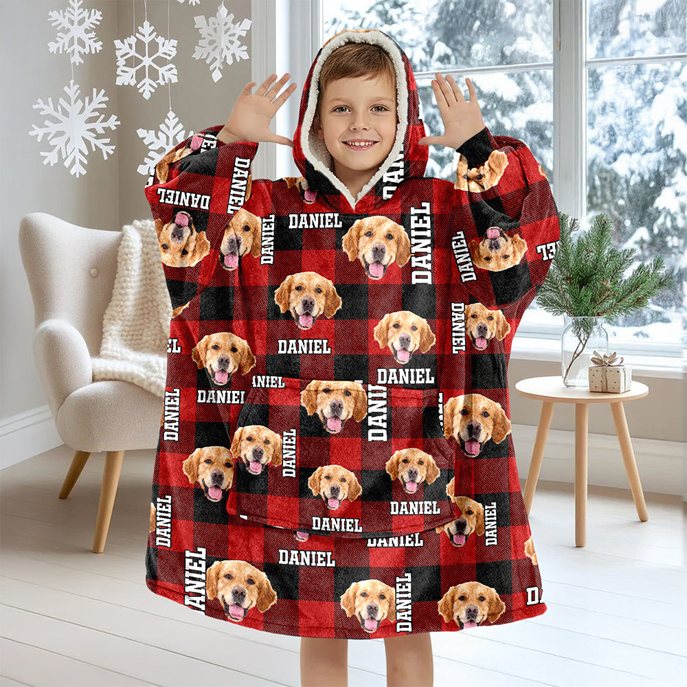 Custom Photo Name Dog Hoodie Blanket For Dog Lovers HA75 898232