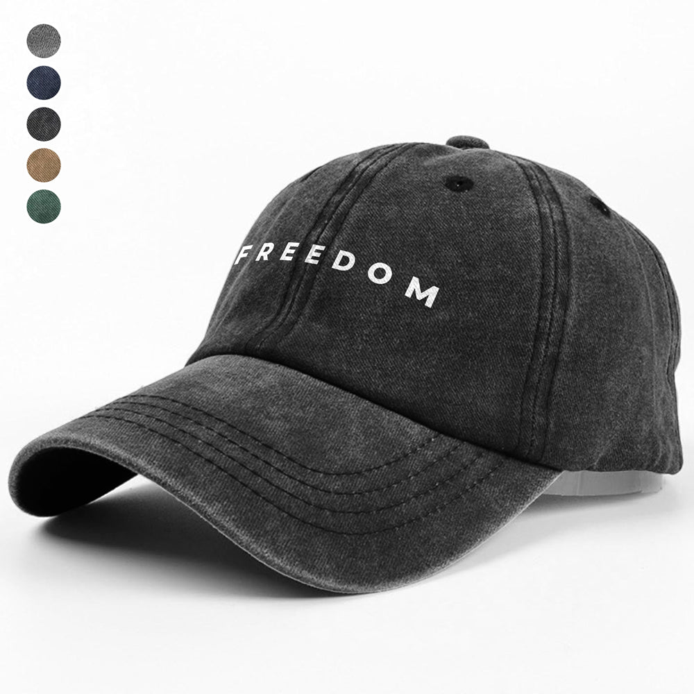 Charlie Kirk Freedom Washed Denim Baseball Cap HA75 64466