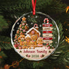 Custom Family Name & Year Christmas Glass Ornament Gingerbread Signpost Keepsake LM32 669809