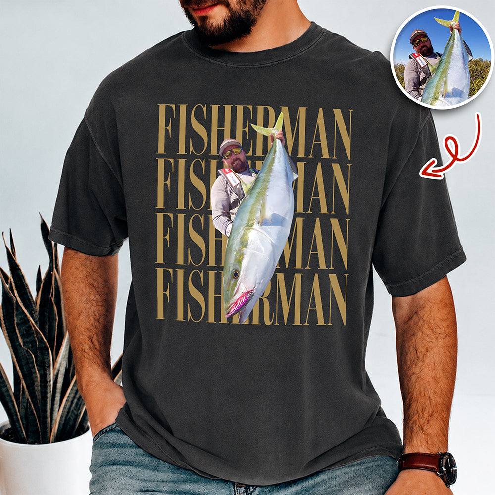 Personalized Vintage Photo Fisherman Comfort Shirt For Fishing Lovers HA75 921700
