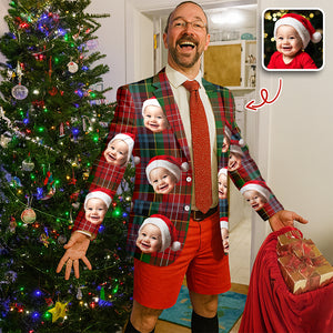 Custom Face Photo Christmas Family Men's Suits HO82 N369 900230