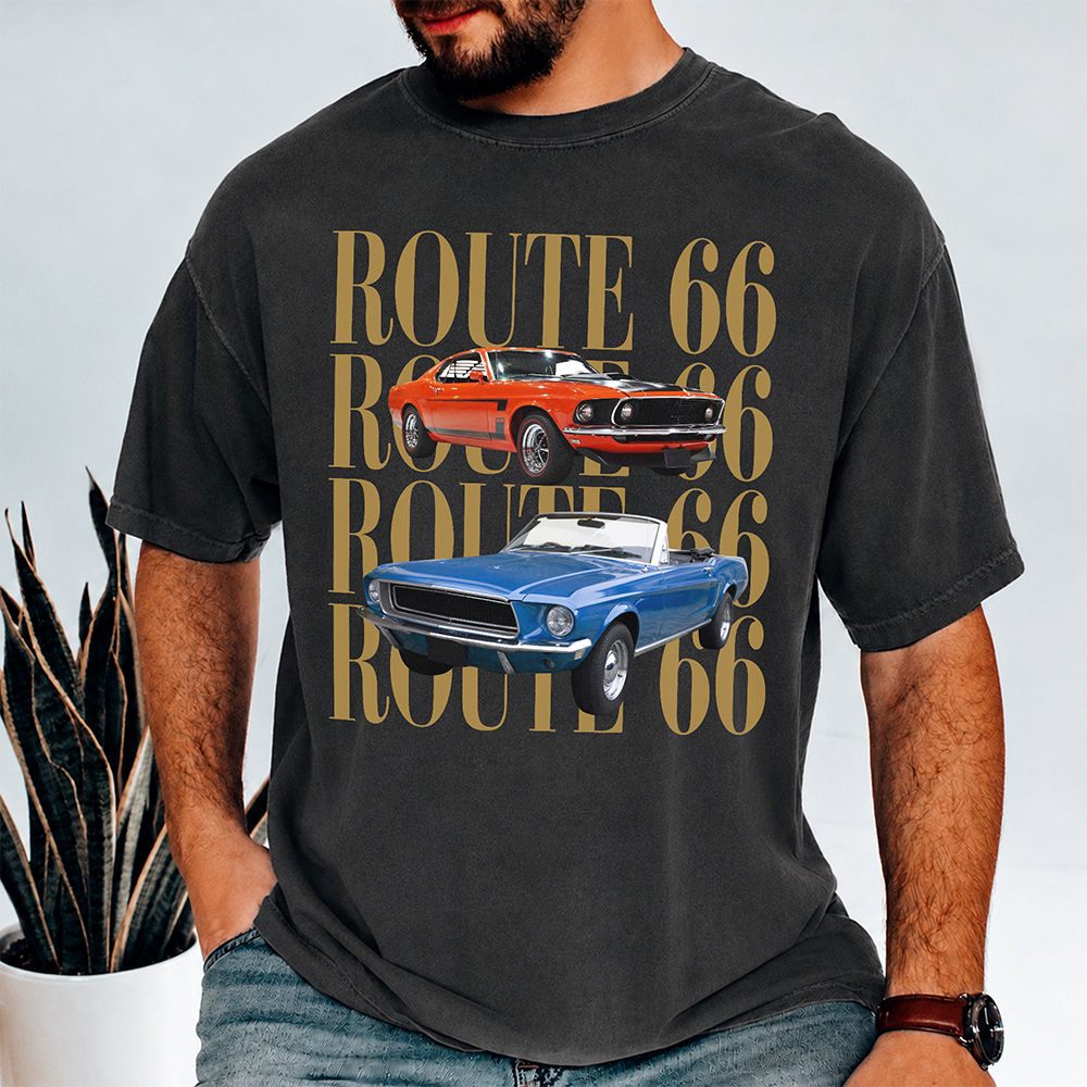 Personalized Vintage Car Photo Route 66 Comfort Shirt For Car Lovers HA75 921684