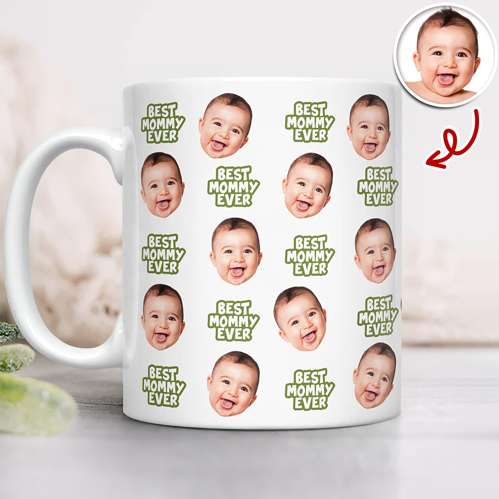 Best Grandma Ever Personalized Baby Face Photo Mug CH07 910710