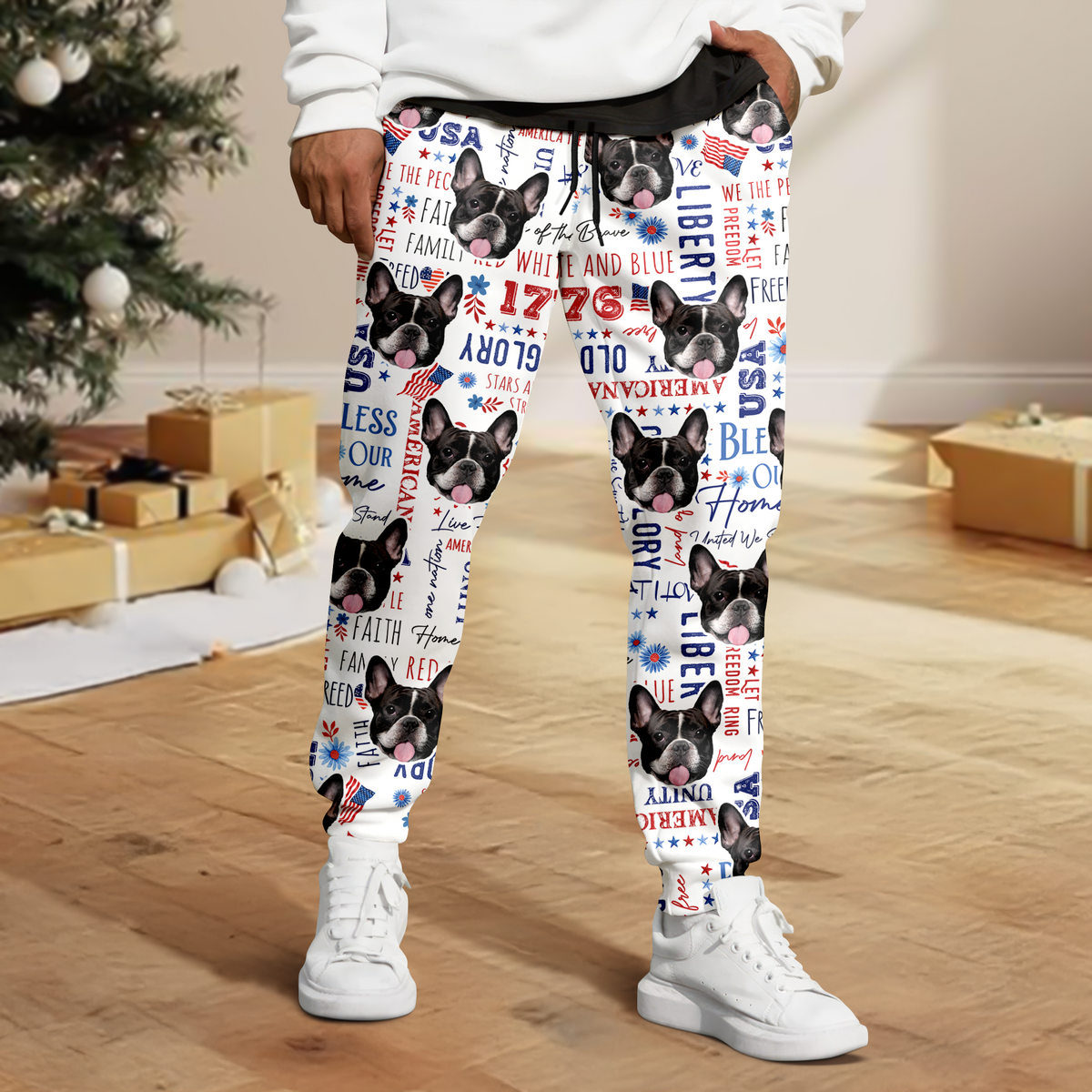 Custom Dog Face America Freedom 4th Of July Sweatpants For Dog Lovers LM32 895839