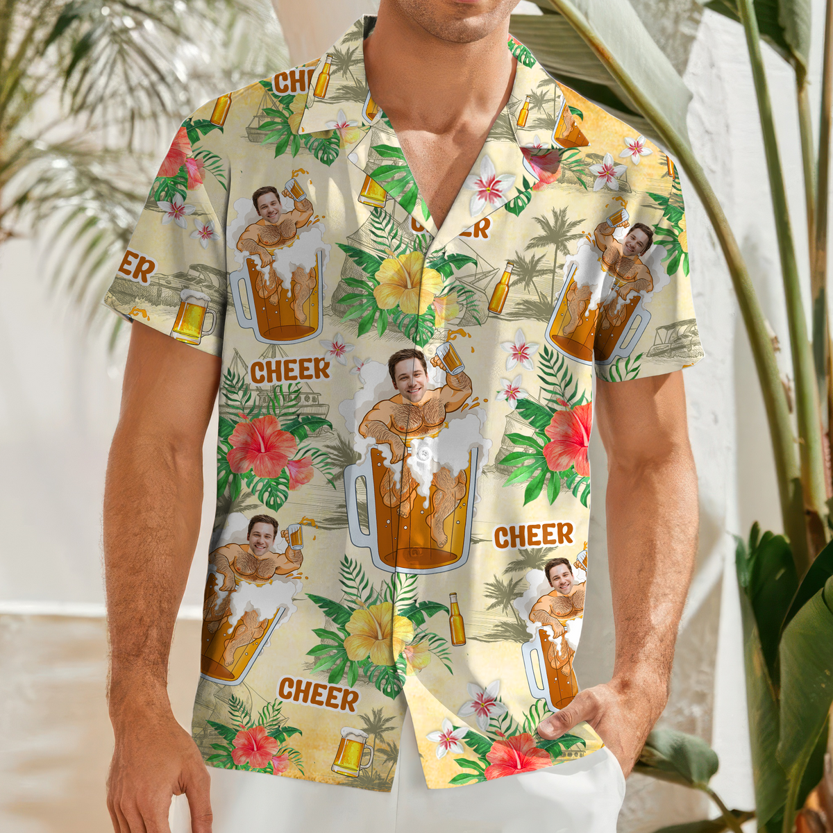 Custom Photo Beer Man Hawaiian Shirt Summer Gift For Beer Lovers CH07 895294