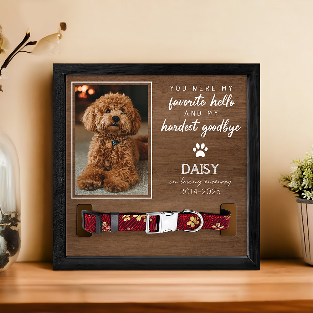 Custom Photo You Were My Favorite Hello And My Hardest Goodbye Memorial Square Collar Frame TH10 892651
