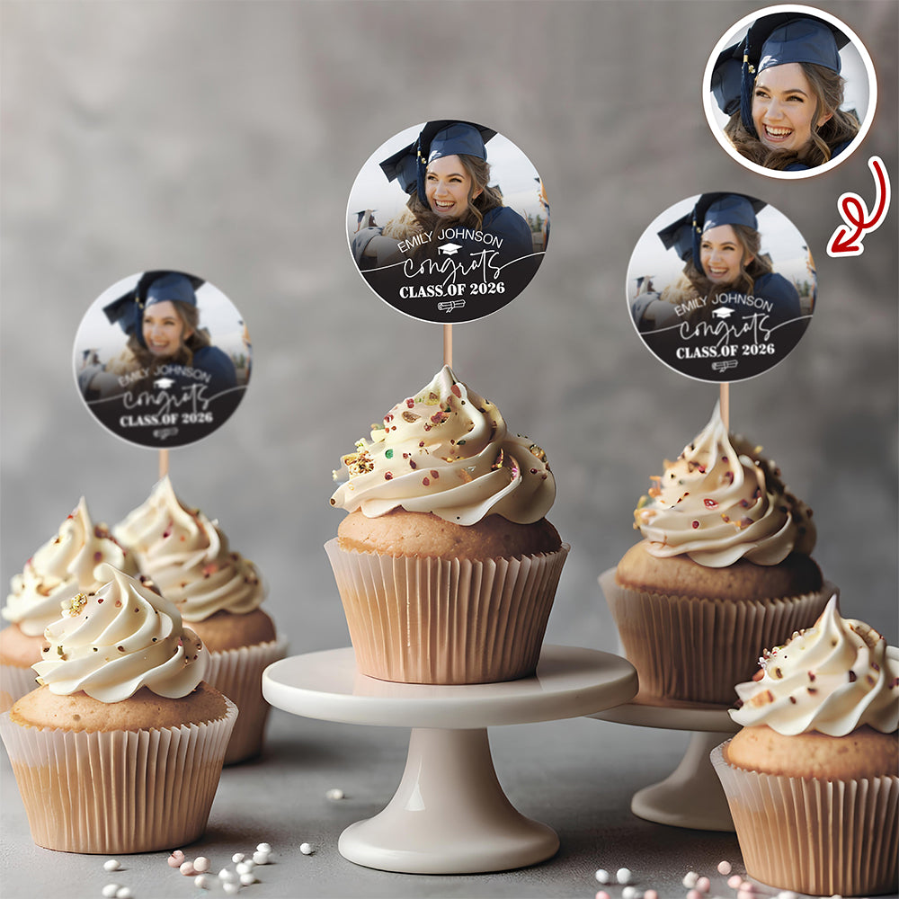 Custom Photo Class Of 2026 Graduation Cupcake Topper HO82 901358