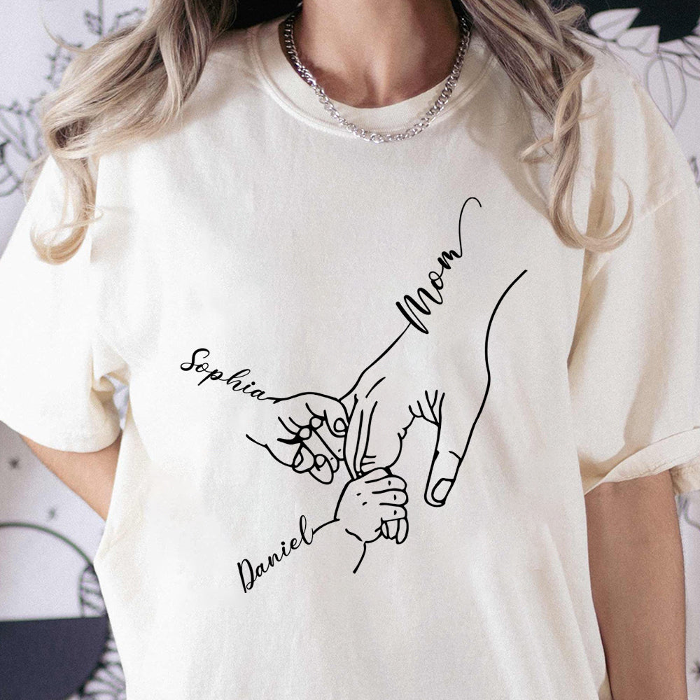 Personalized Handprint Shirt with Kids Names Bright Shirt Gift For Mother's Day HO82 902114