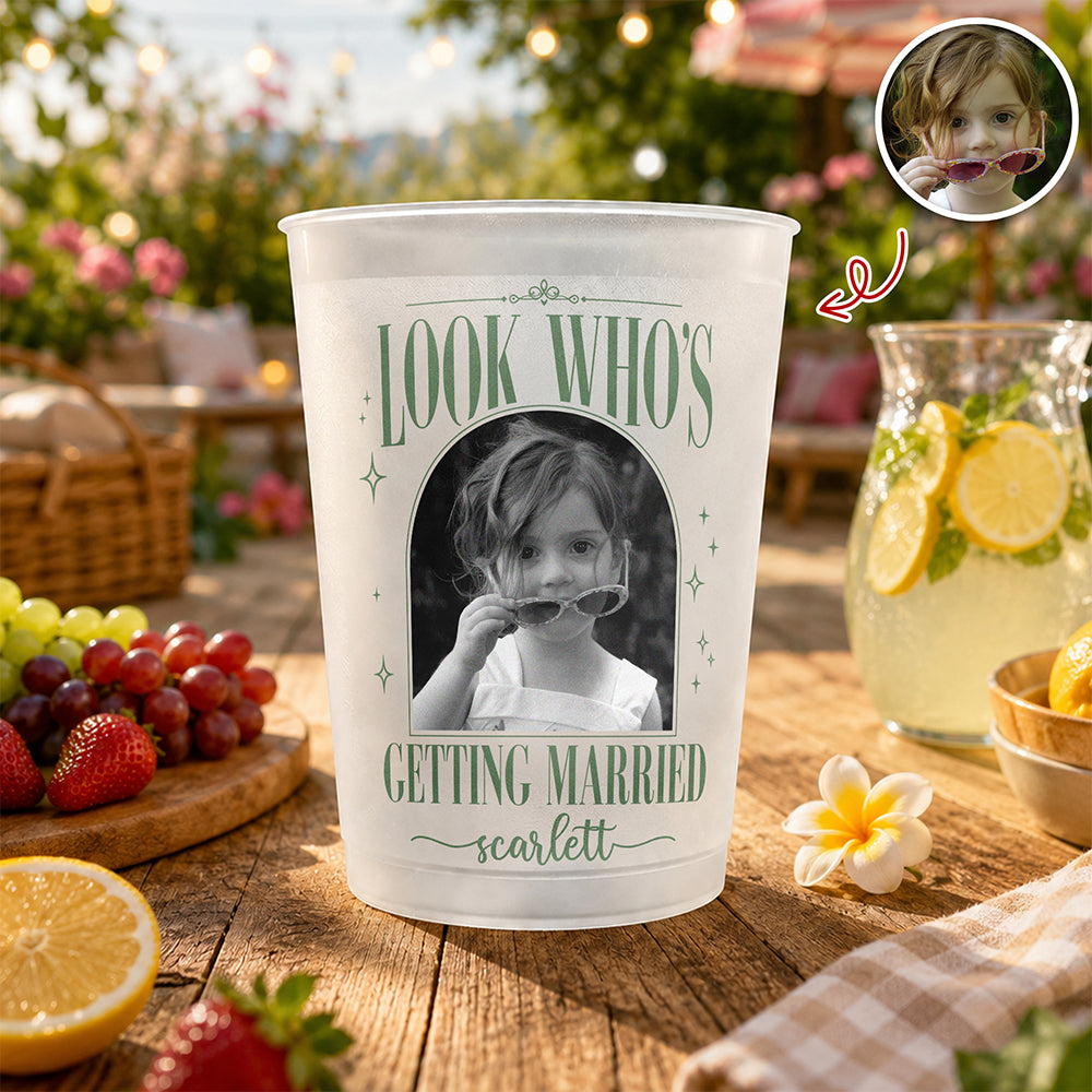 Custom Photo Look Who's Getting Married Bride Cup Bachelorette Party HA75 921968