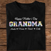 Grandma Title Patchwork Personalized Dark Shirt Happy Mother's Day Gift HA75 920704