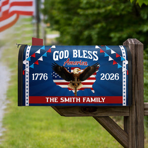 Custom 250th Anniversary God Bless America Eagle 1776–2026 Patriotic Mailbox Cover HA75 898944
