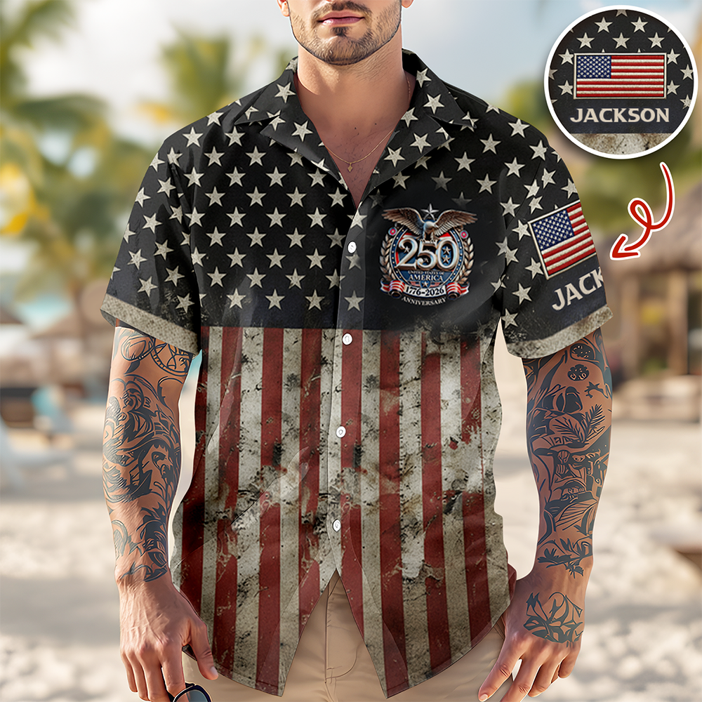 Personalized Name USA 250th Anniversary Hawaii Shirt HA75 920886