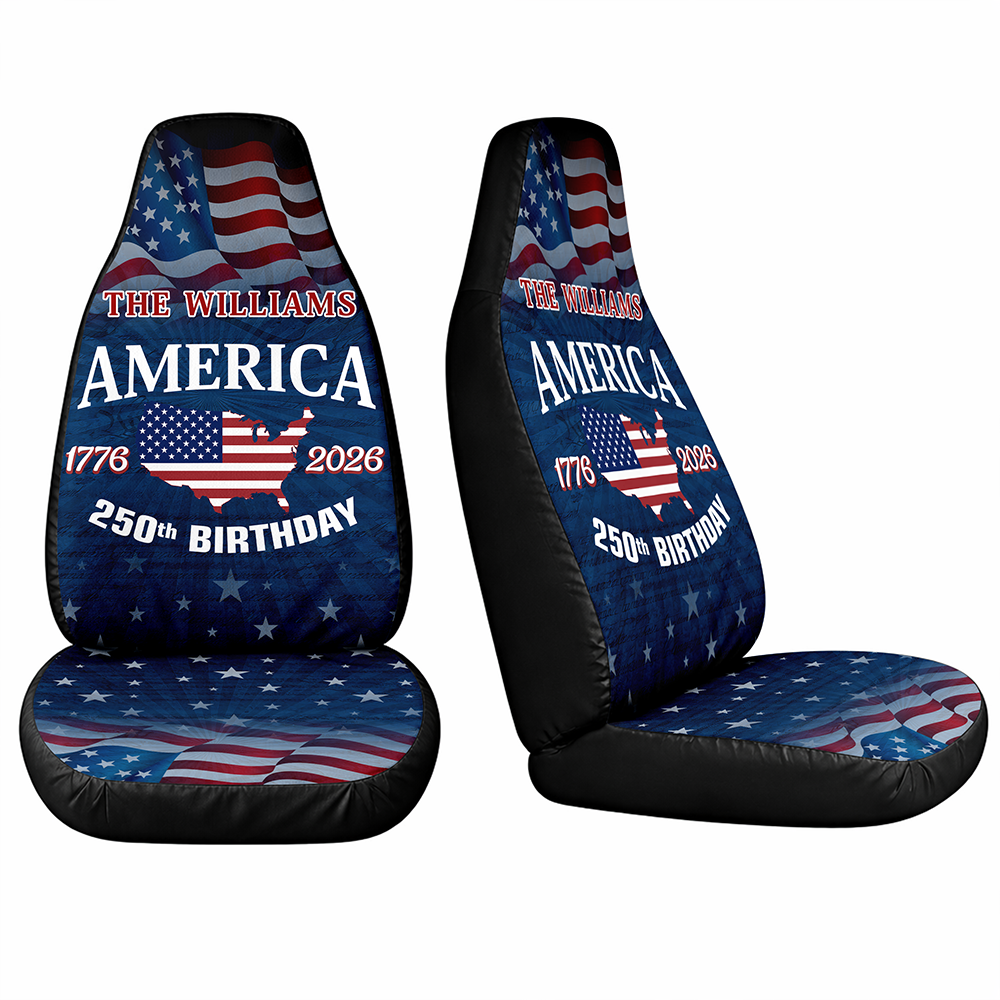 Custom Name America 250 Birthday 1776-2026 Car Seat Cover HO82 901990