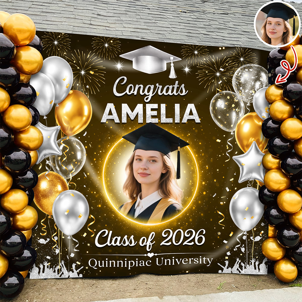 Custom Photo Graduation Party Backdrop – Personalized Celebration Decor HO82 902002